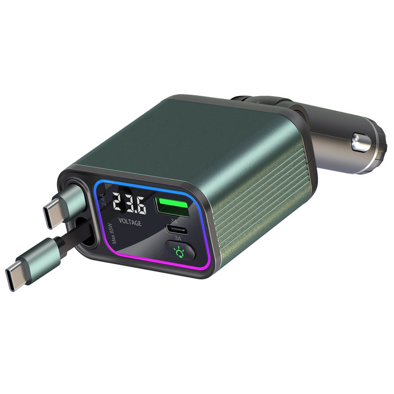 Retractable Cord Automatic Retraction Car In-car Charger Super-fast Charging