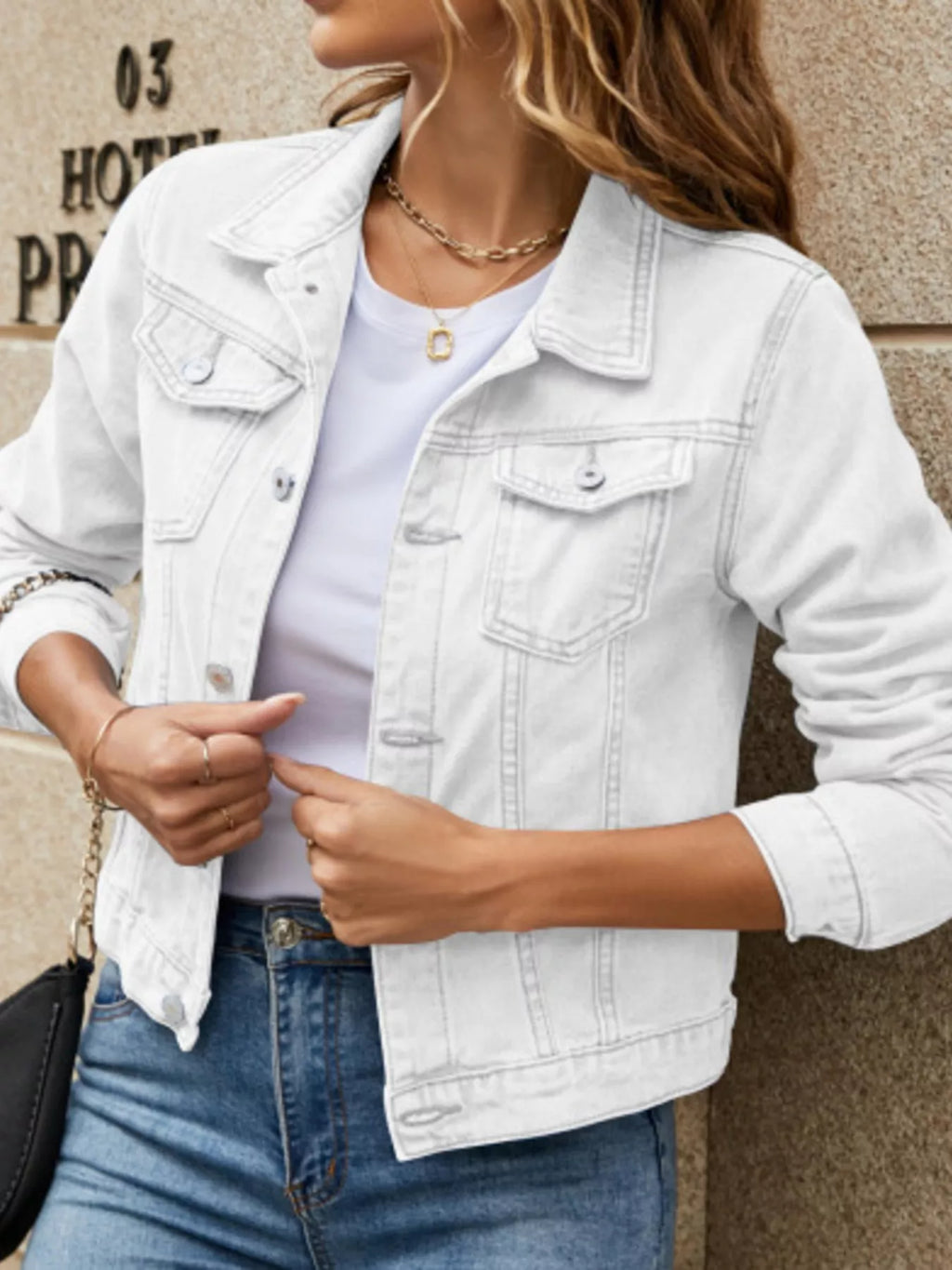Slim-Fit Button Up Denim Jacket