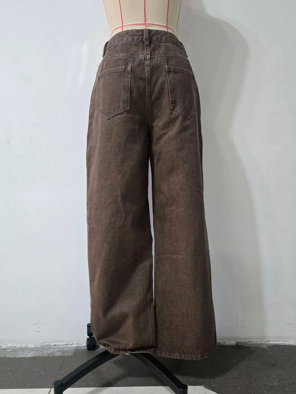 High-Waisted Wide-Leg Jeans with Tie-Waist Detail