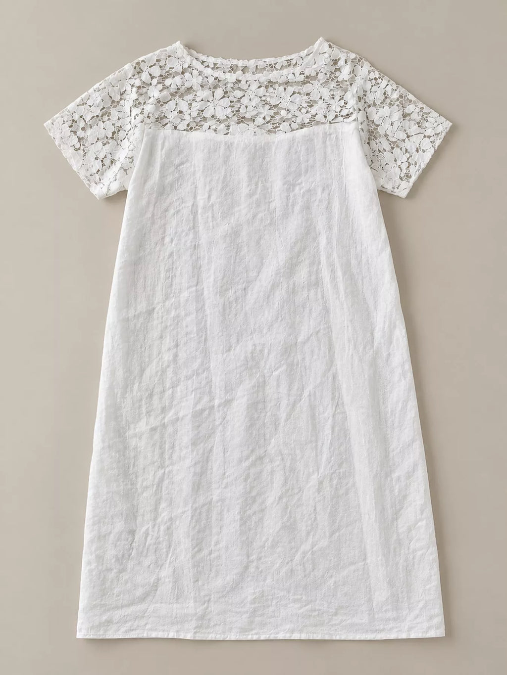 Full Size Floral Lace Short Sleeve Shift Dress Plus Size