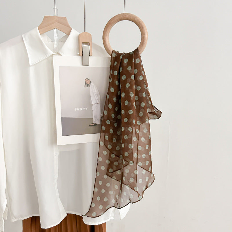 Spring Lightweight High-end Narrow Long Silk Scarf