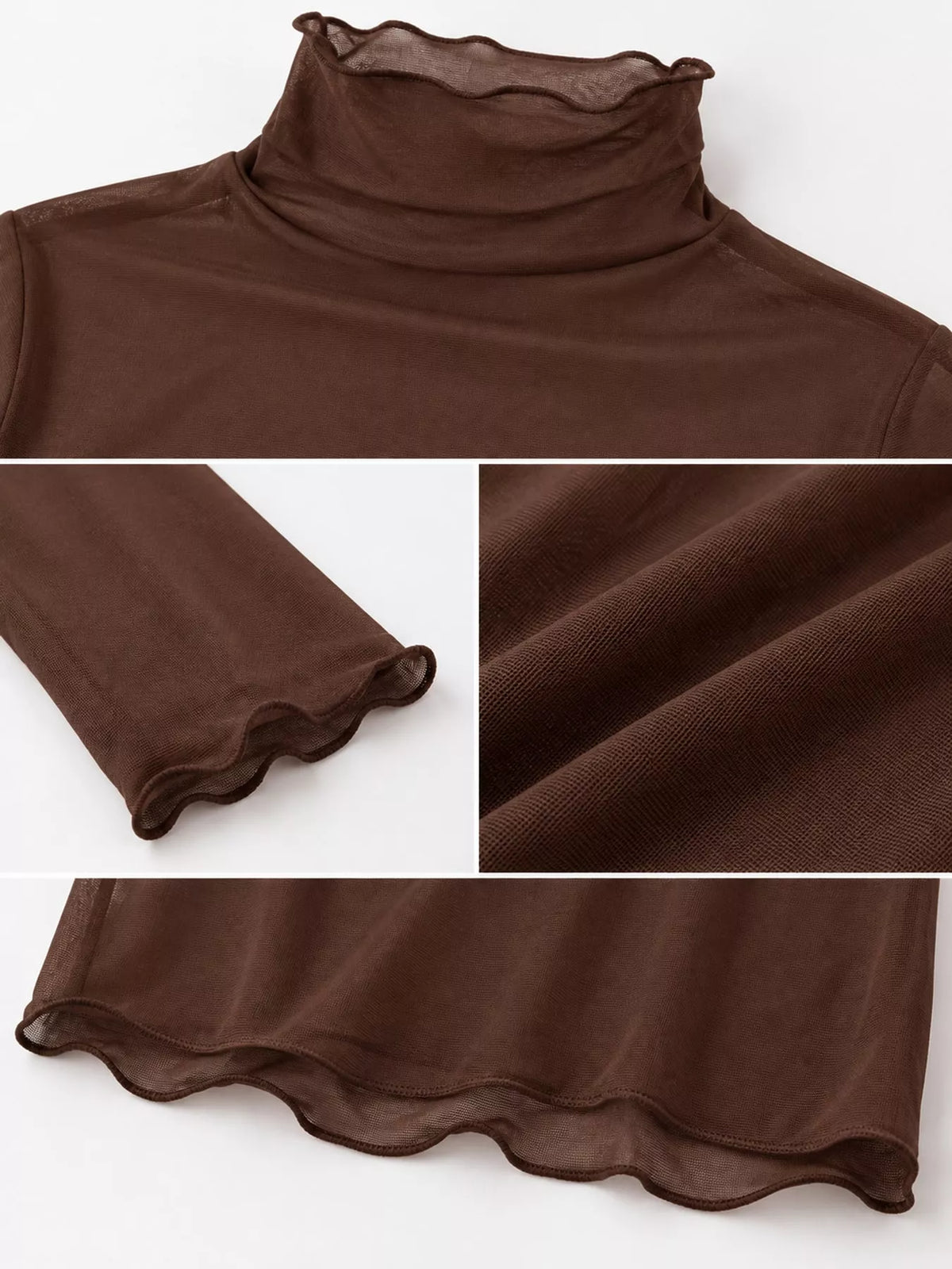 Turtleneck Long Sleeve Slim Fit T-Shirt