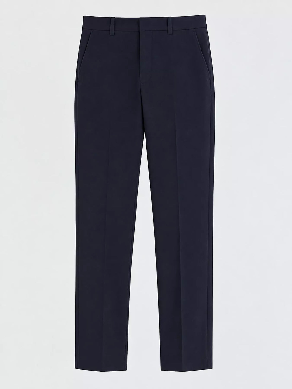 High-Waisted Straight Slim-Fit Pants