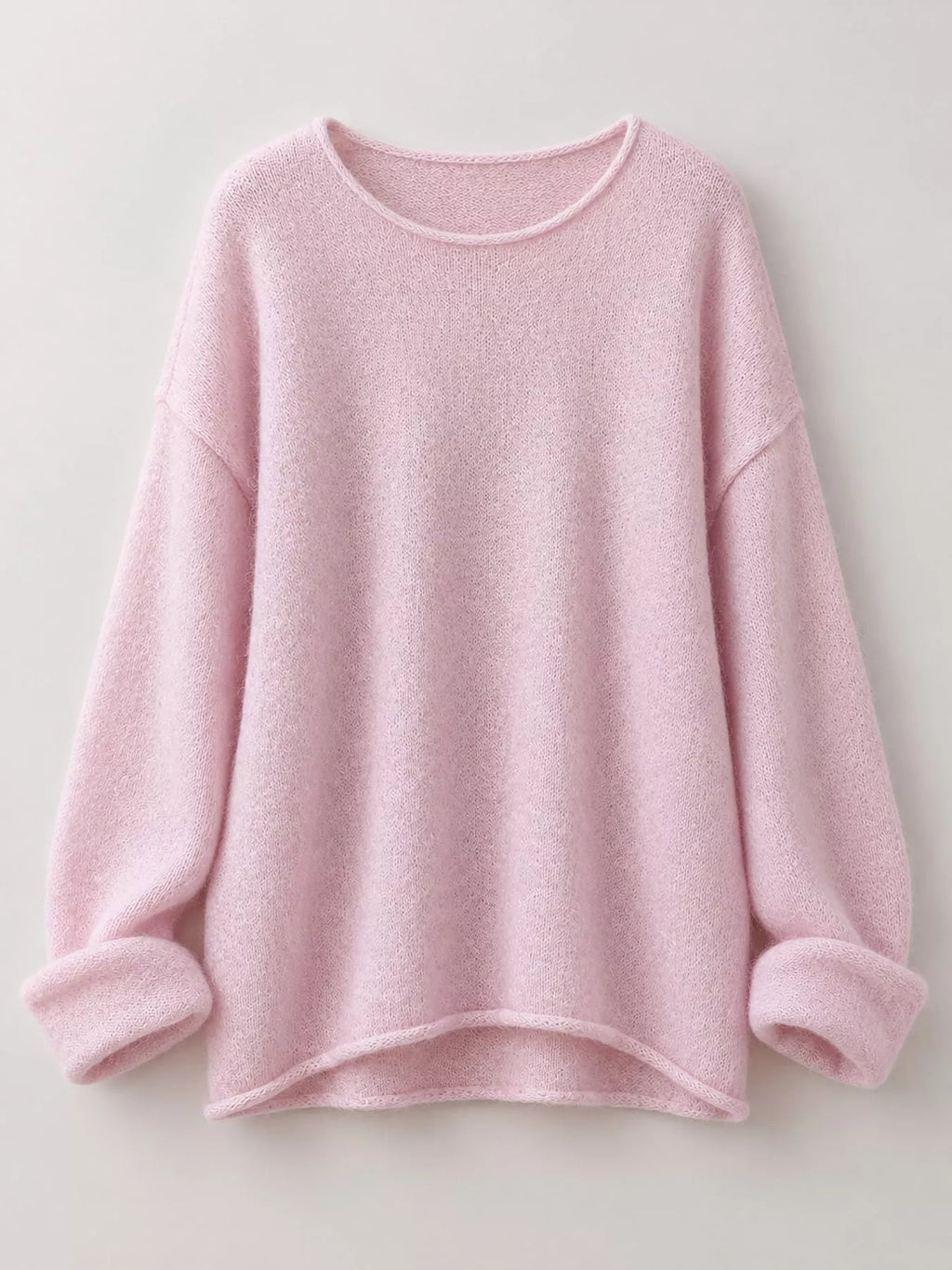 Round Neck Dropped Shoulder Sweater