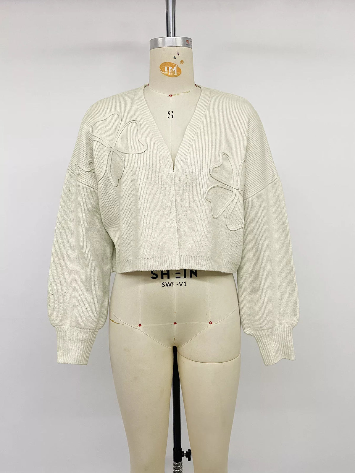 Four-Leaf Clover Open Front Cardigan