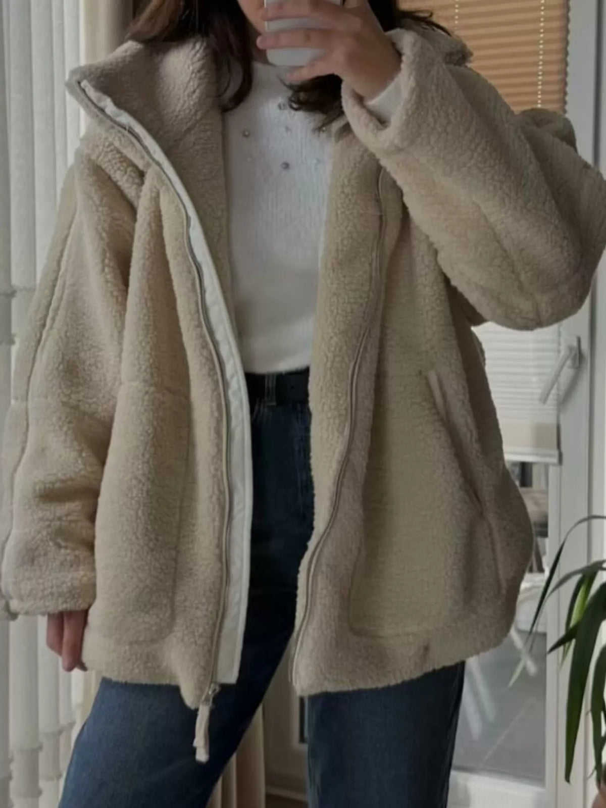 Sherpa Zip-Up Outerwear