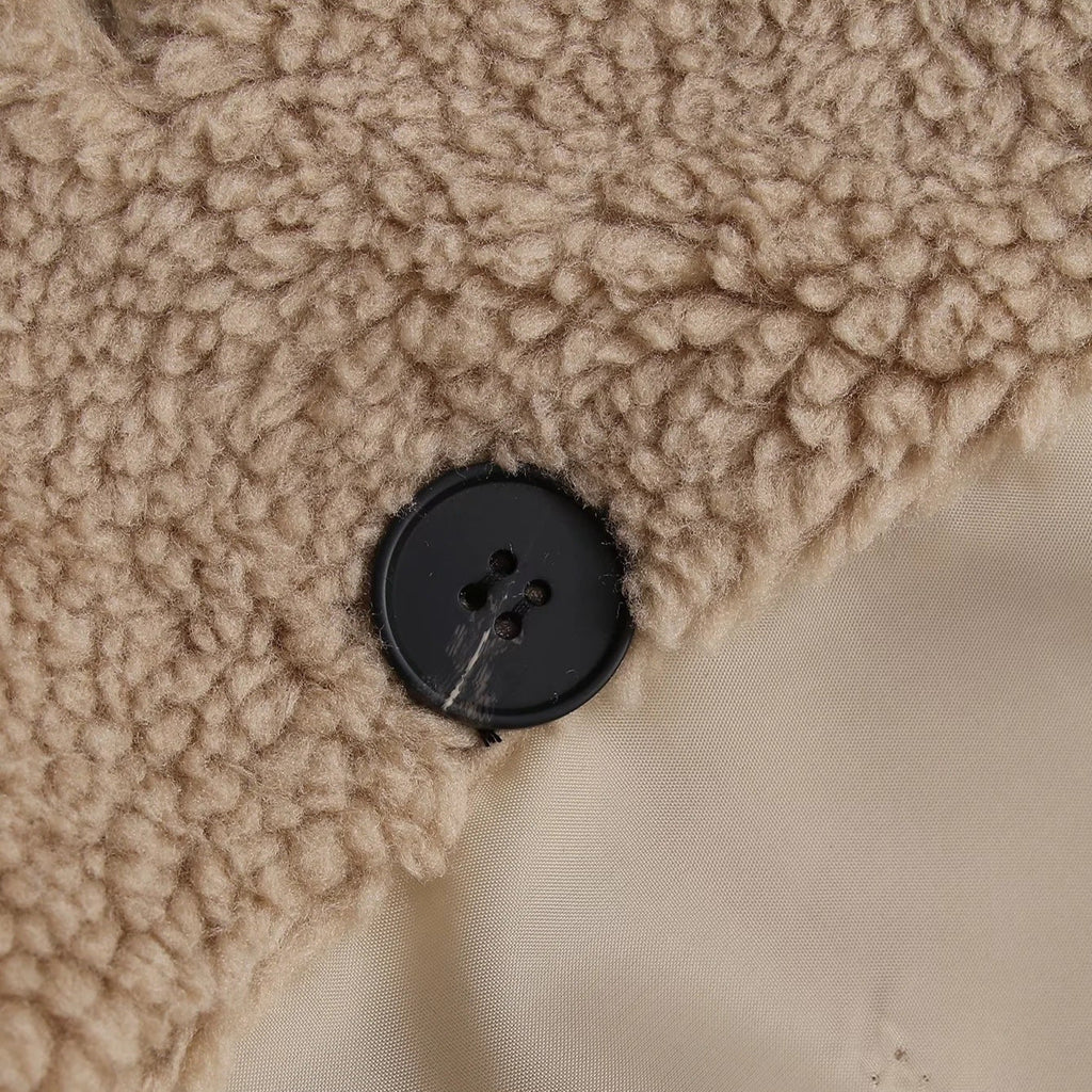 Lamb Wool Fur Profile Long Fur Coat Women