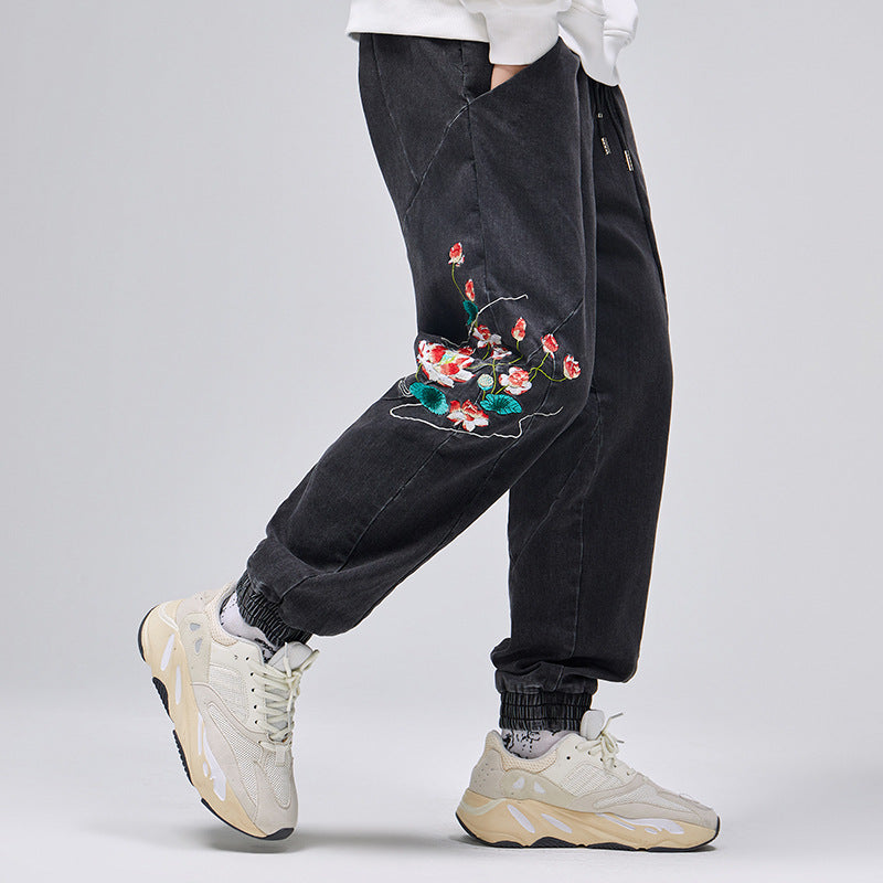 KH7121 Flowers Embroidery Joggers