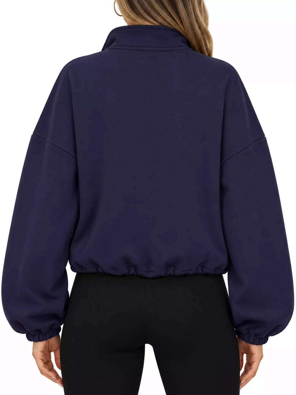 Drawstring Hem Zip Up Jacket