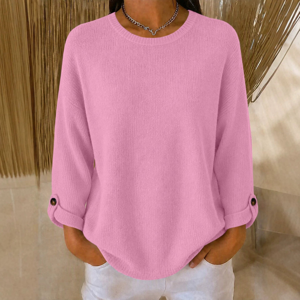 New-style Knitted Pullover With A Crew Neck Casual Top