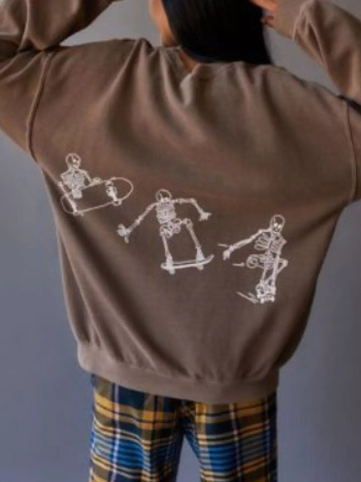 Skeleton Graphic Round Neck Sweatshirt