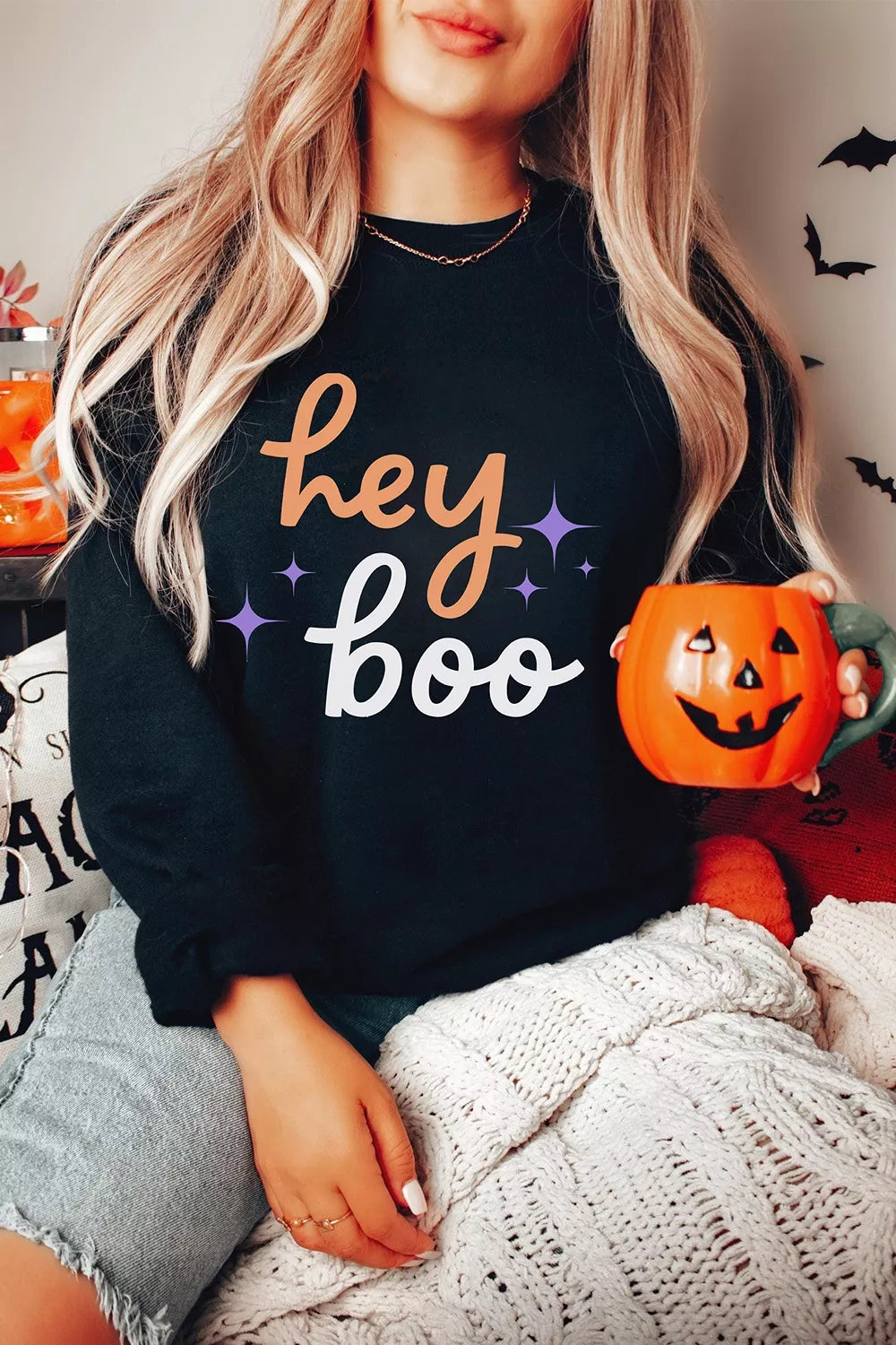 Hey Boo Halloween Sweatshirt