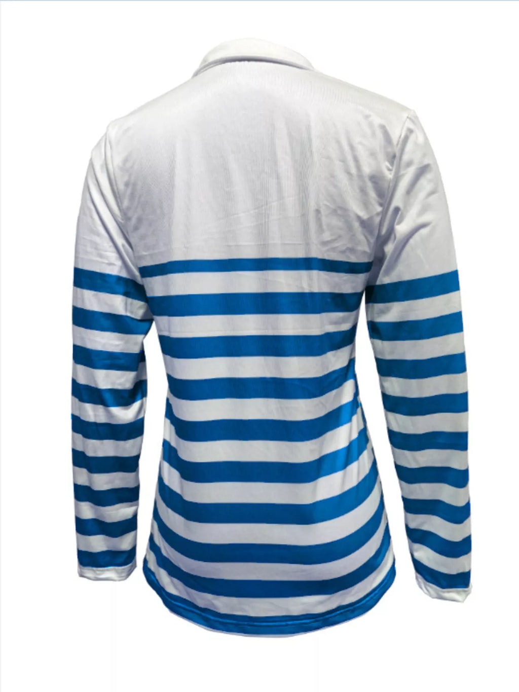 Quarter-Zip Striped Long Sleeve T-Shirt