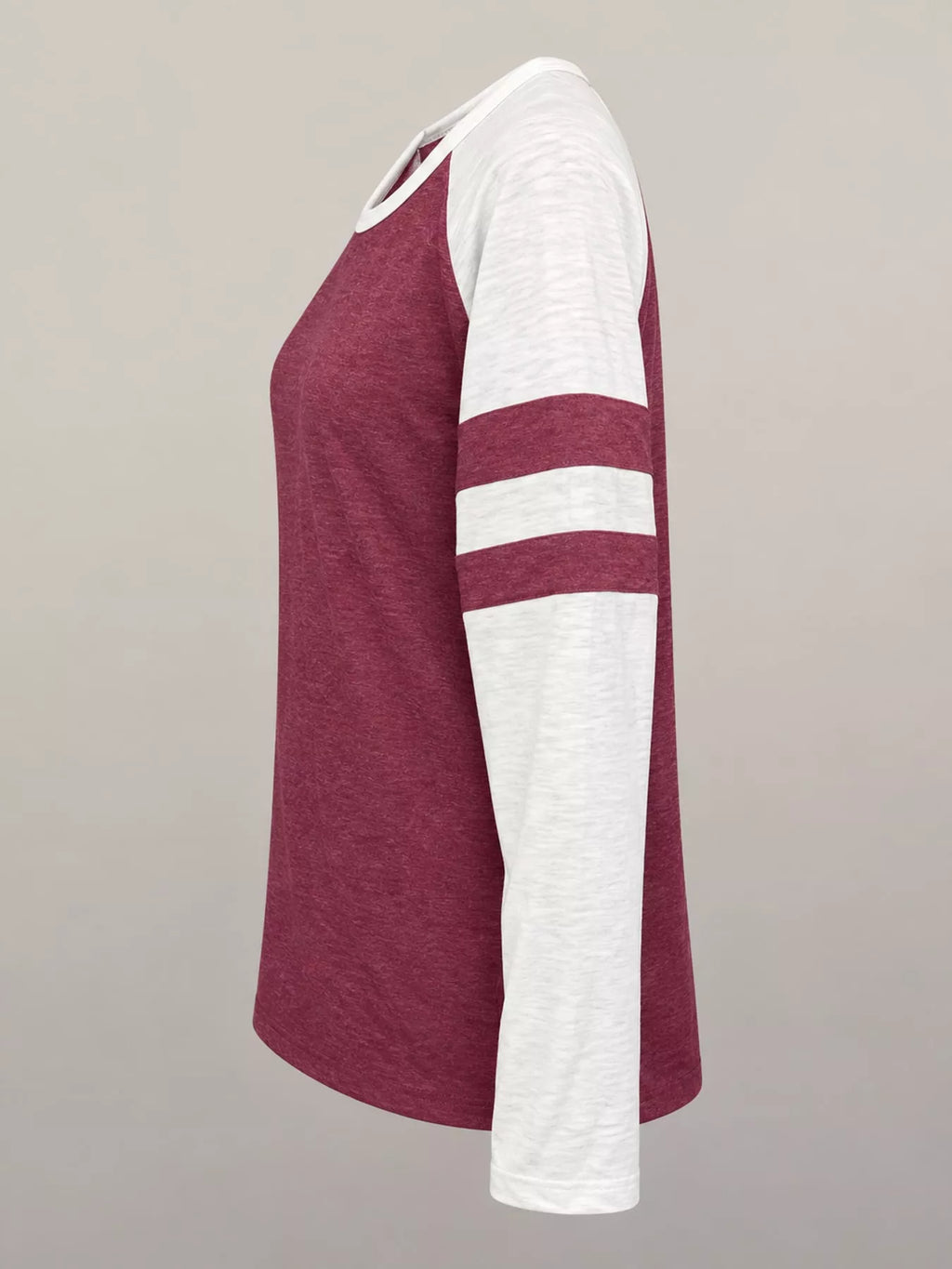 Full Size Color-Block Raglan Sleeve Striped T-Shirt Plus Size