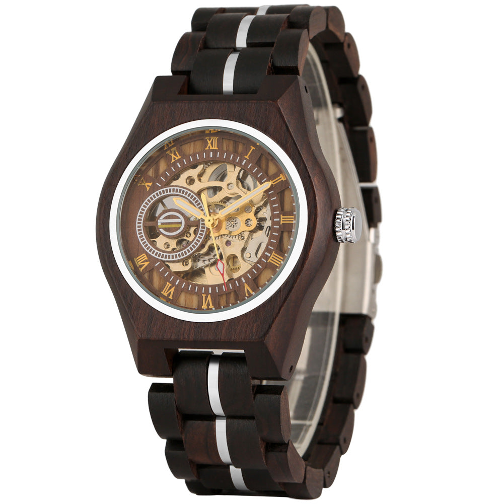 Openwork Roman Dial Automatic Mechanical Mens Watch