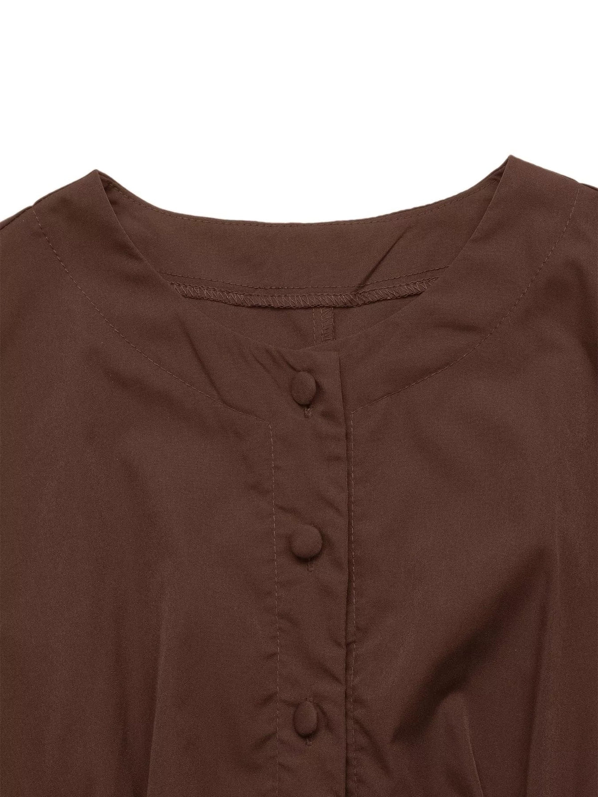 Button-Down Long Sleeve Midi Dress