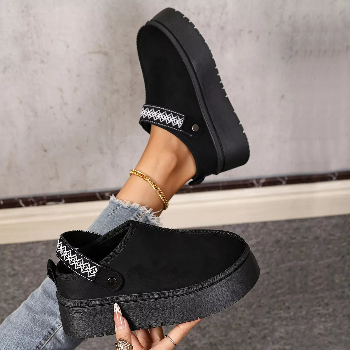 Platform Suede Fur-Lined Boots