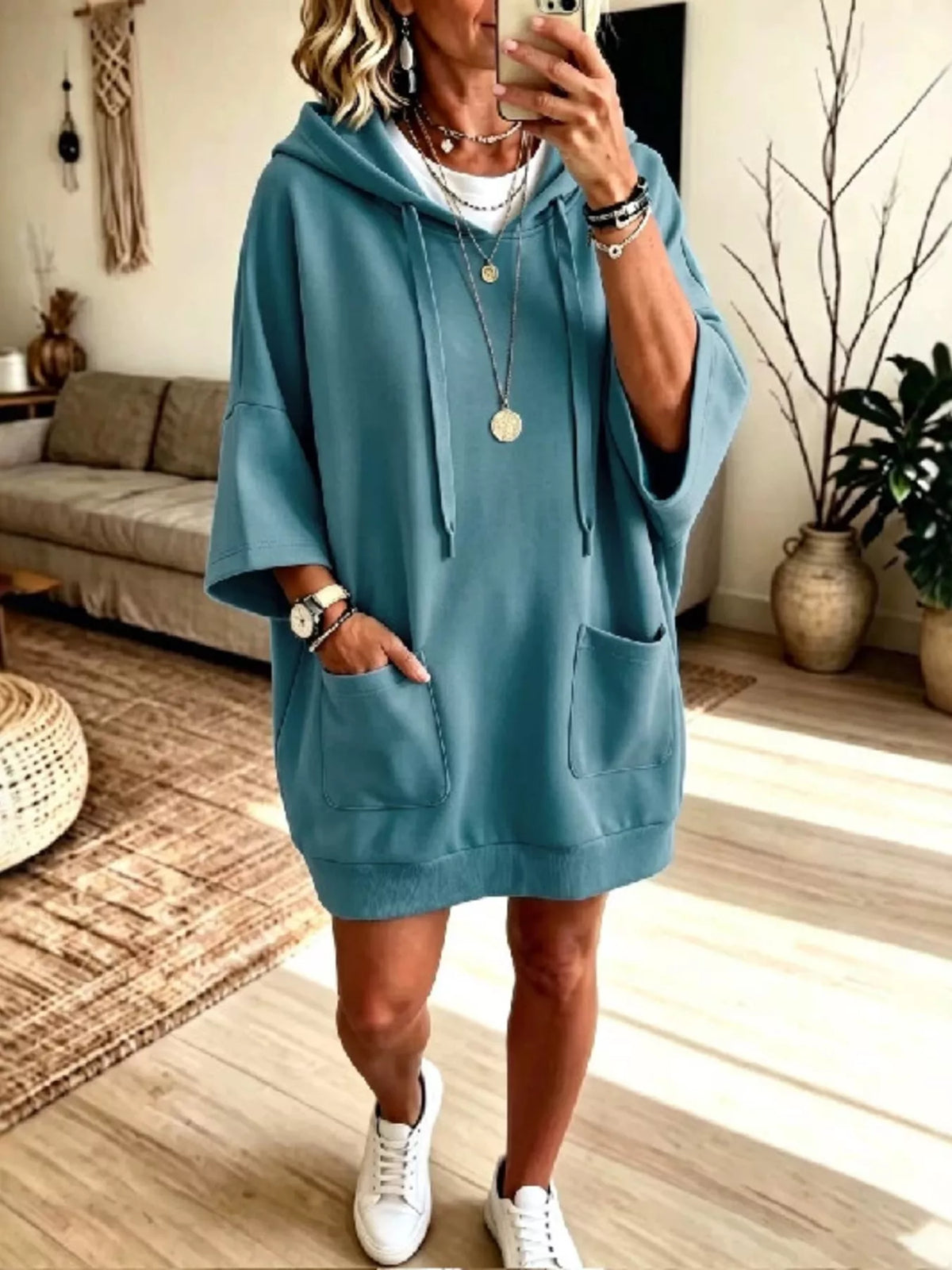 Full Size Drawstring Oversized Front Pockets Oversized Hoodie Plus Size