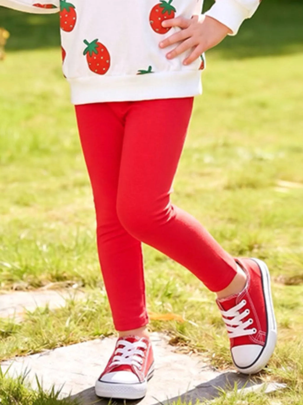 Children's Strawberry Long Sleeve Sweatshirt and Leggings Set