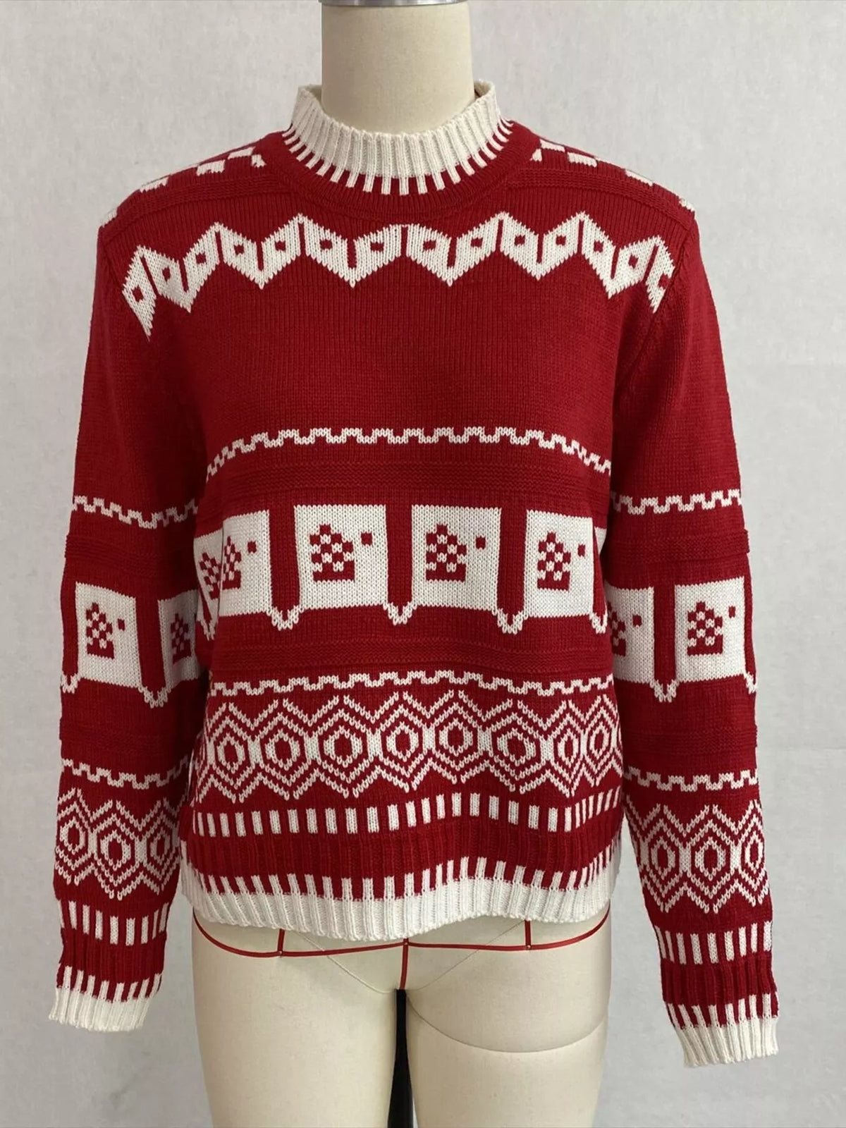 Christmas Festive Fair Isle Patterned Crew Neck Sweater