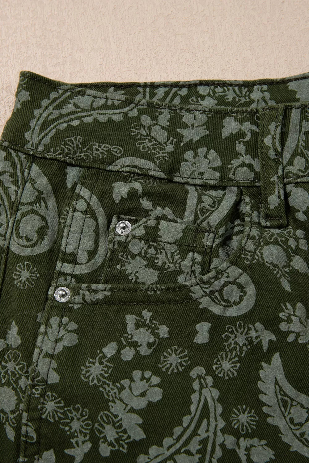 Paisley Print Harem Denim Pants