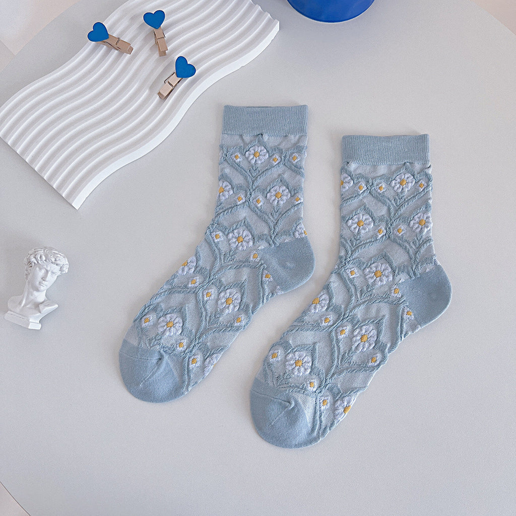 Women's Blue-toned Mid-calf Socks