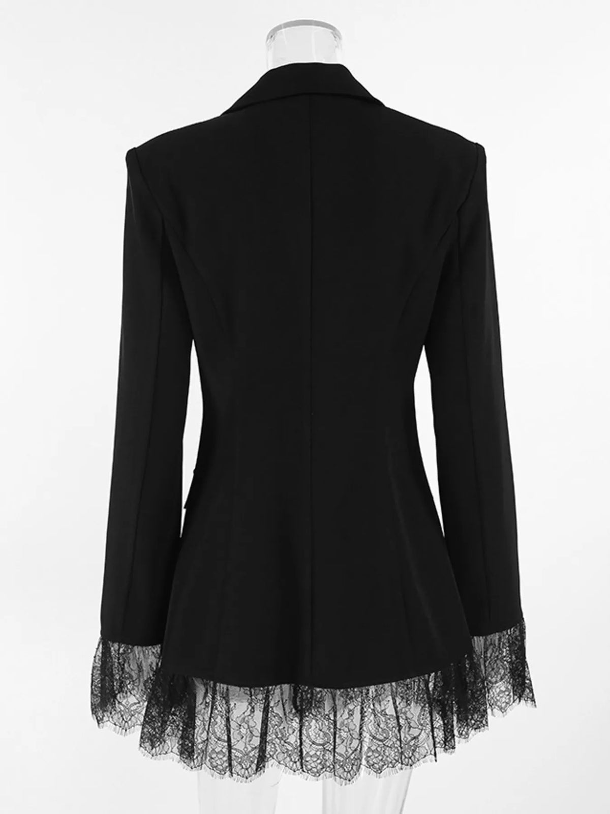 Lace Hem Button Down Blazer
