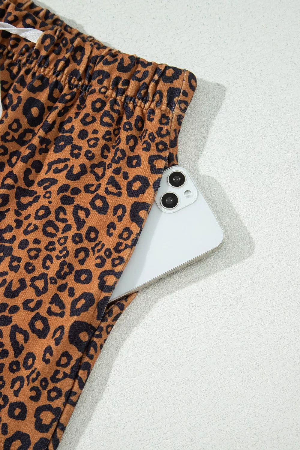 Leopard Print Long Sleeve Top Relaxed Pant Set