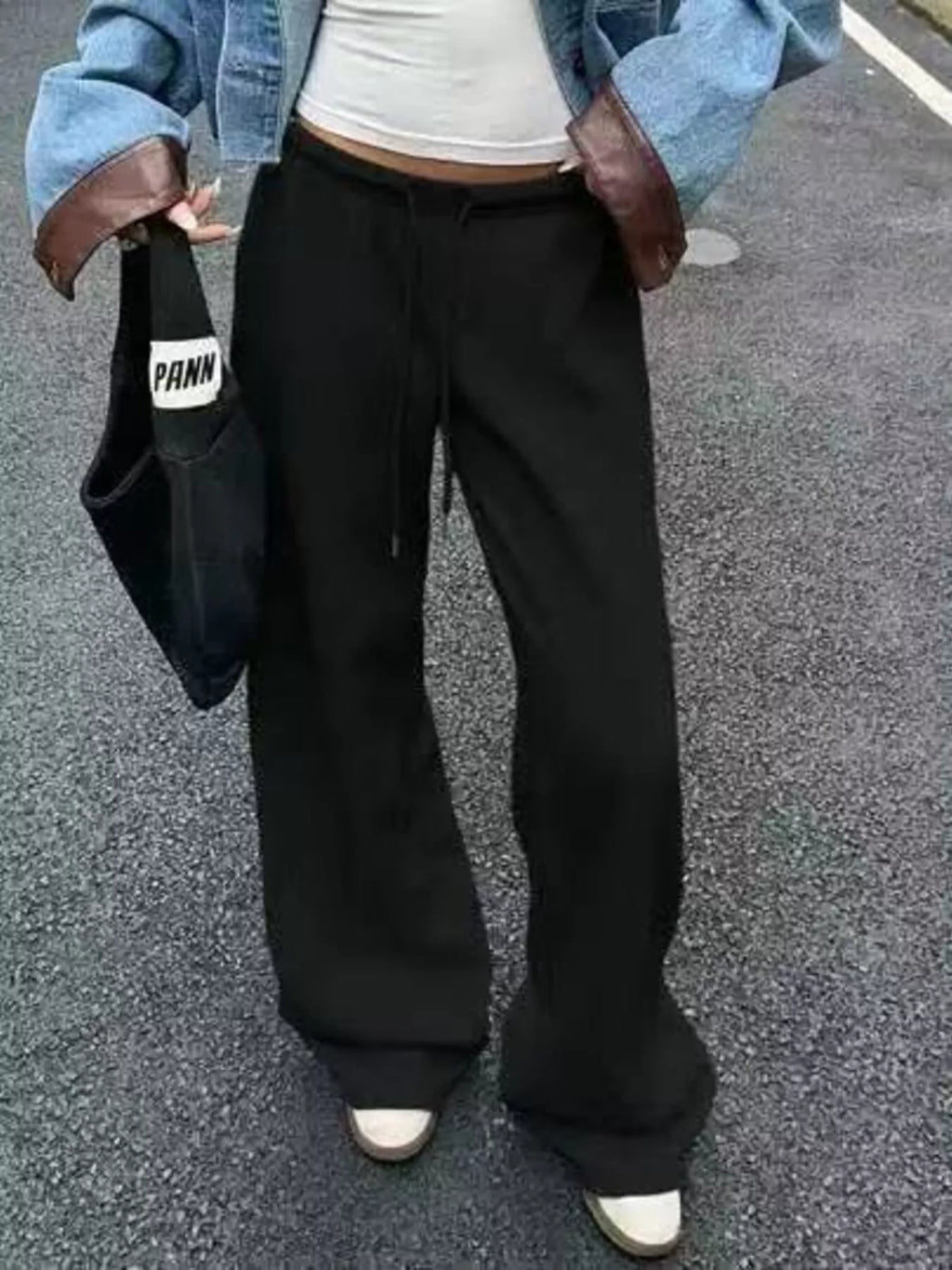 Wide Leg Drawstring Sweatpants