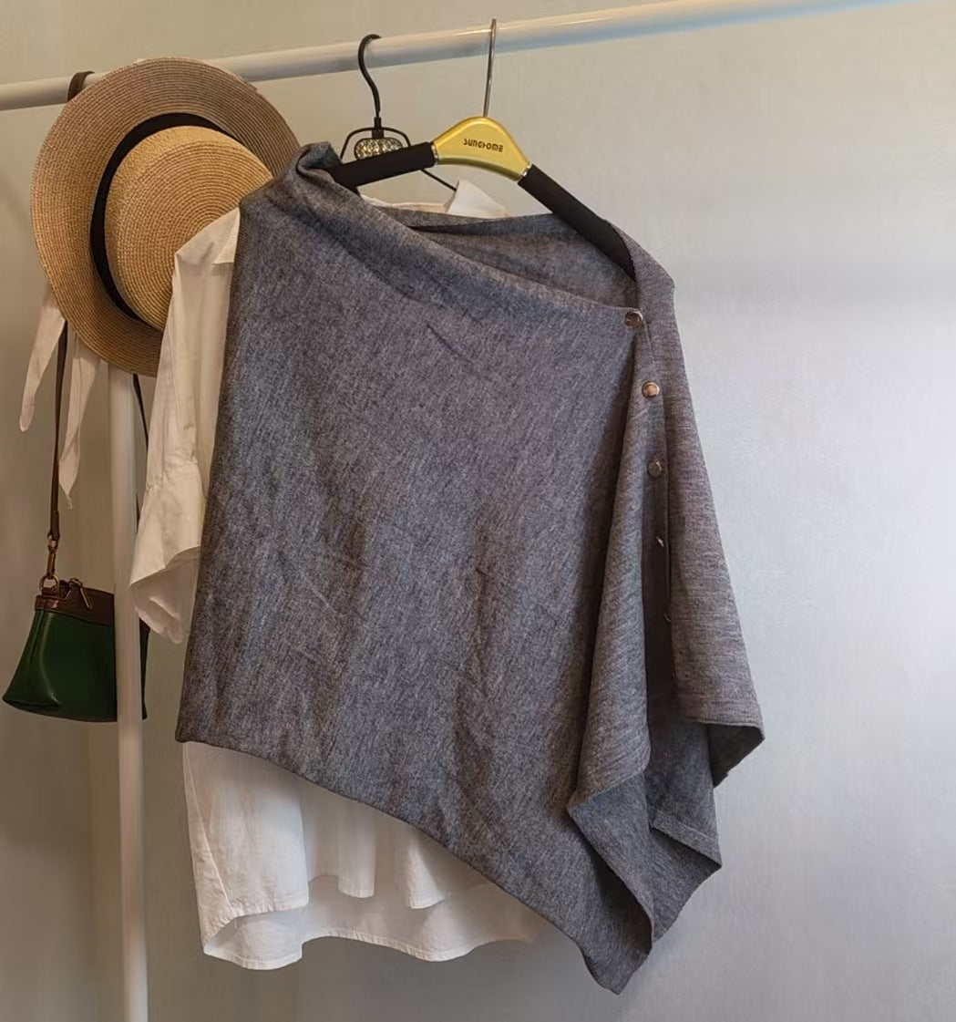 Versatile Slouchy Knit Vintage Womens Shawl With A Sophisticated Touch