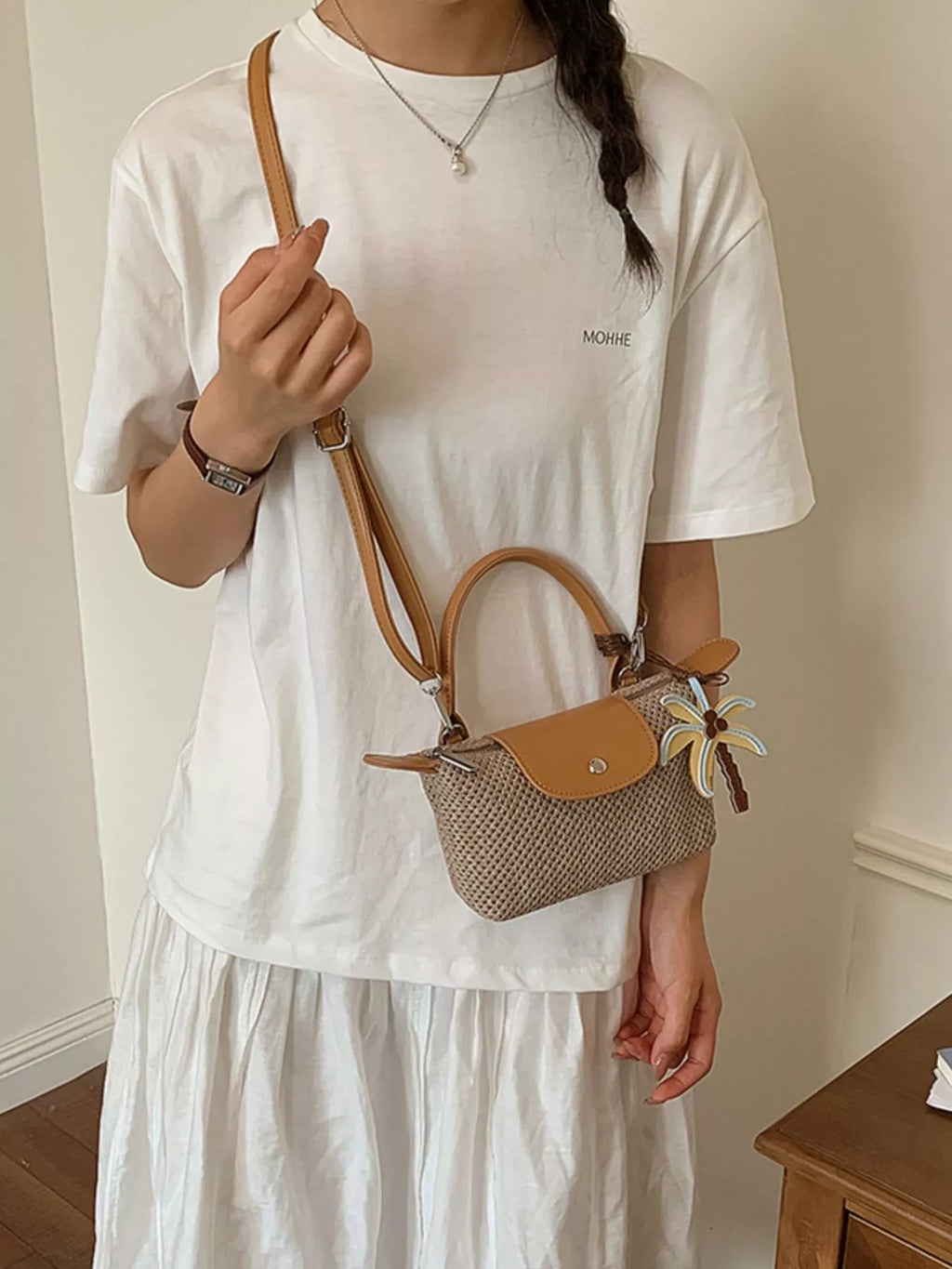Woven Texture Crossbody Bag