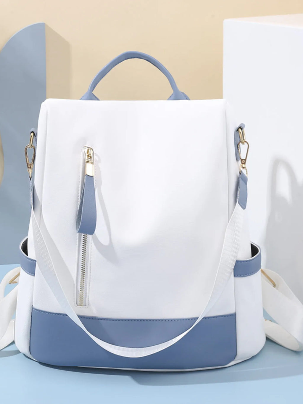 Color Block Convertible Backpack Bag