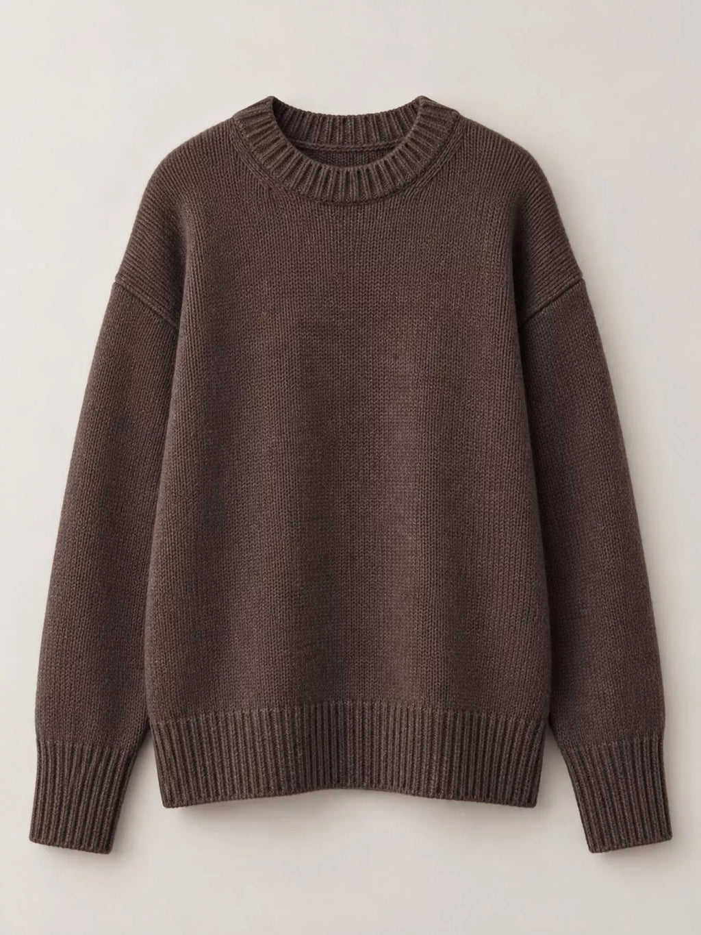 Round Neck Dropped Shoulder Sweater