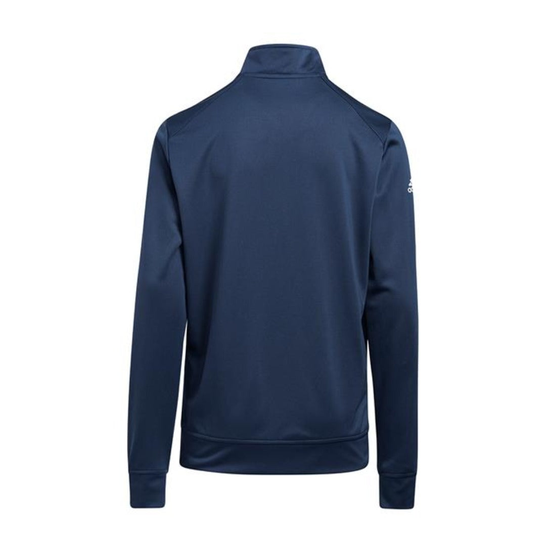 adidas Junior Boys ¼ Zip Solid Heather Pullover Crew - Navy