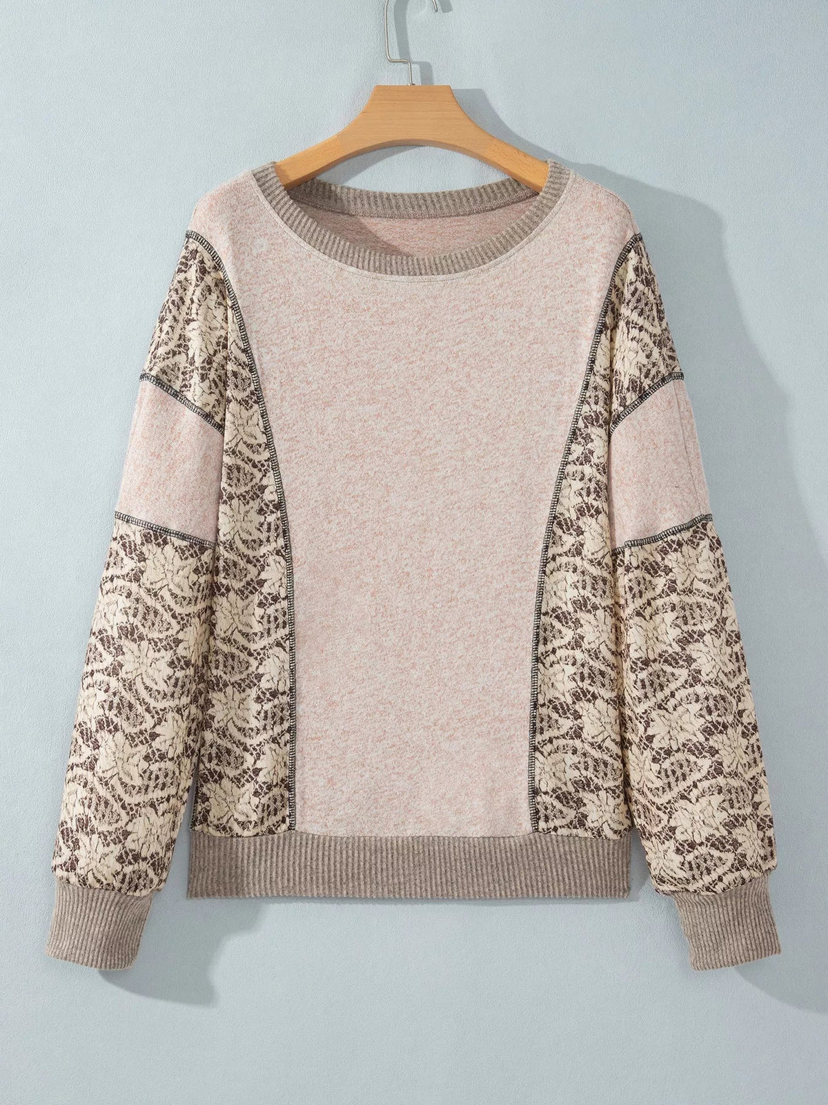 Floral Print Round Neck Long Sleeve Shift Top