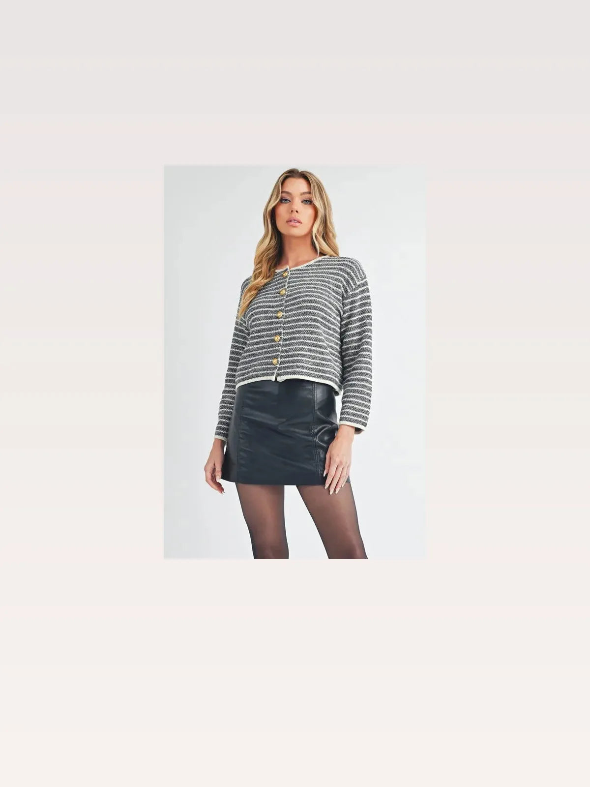 Striped Button-Down Cardigan