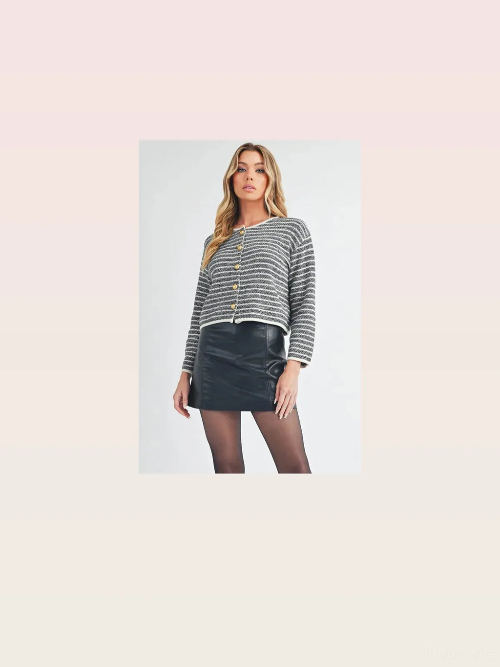 Striped Button-Down Cardigan