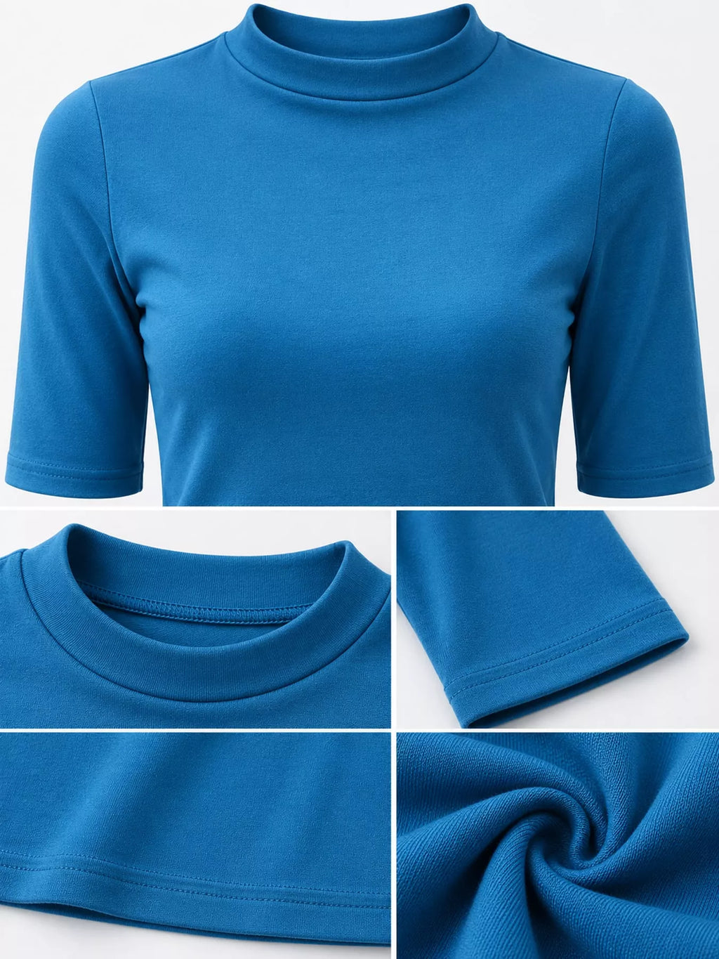 Full Size Mock Neck Half Sleeve T-Shirt Plus Size