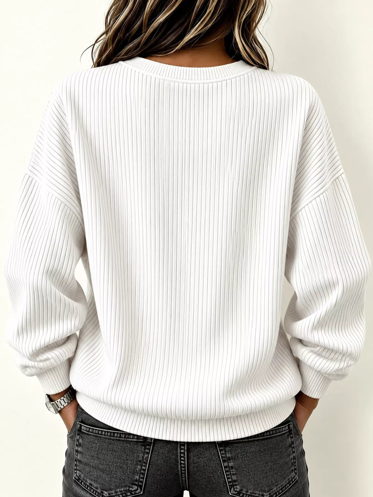 Full Size Quarter-Zip Dropped Shoulder Sweatshirt Plus Size