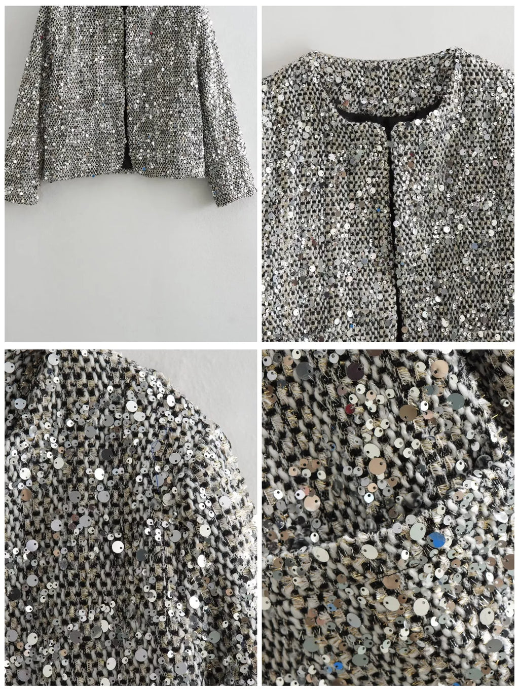 Sequin Embellished Cropped Jacket