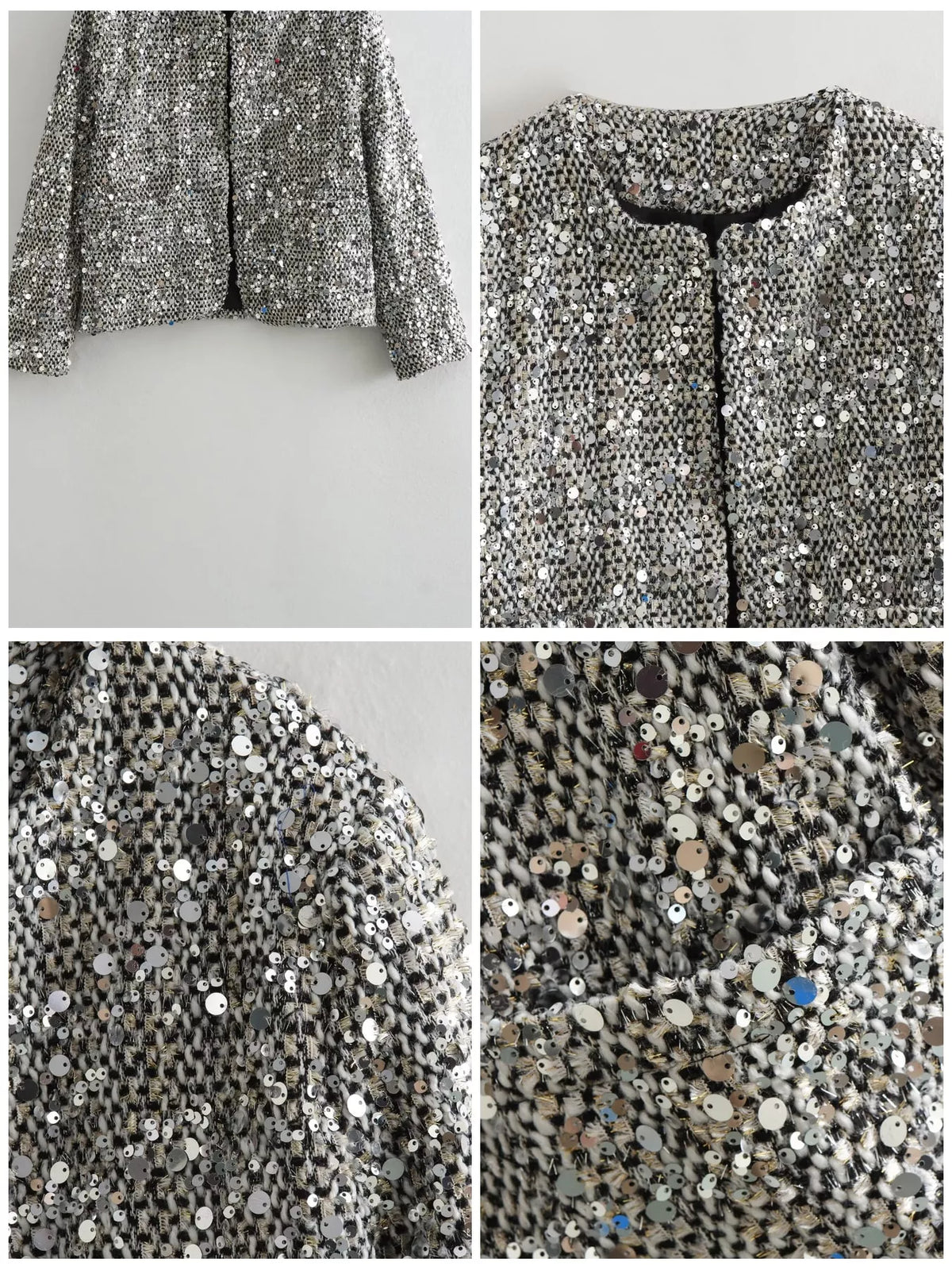 Sequin Embellished Cropped Jacket