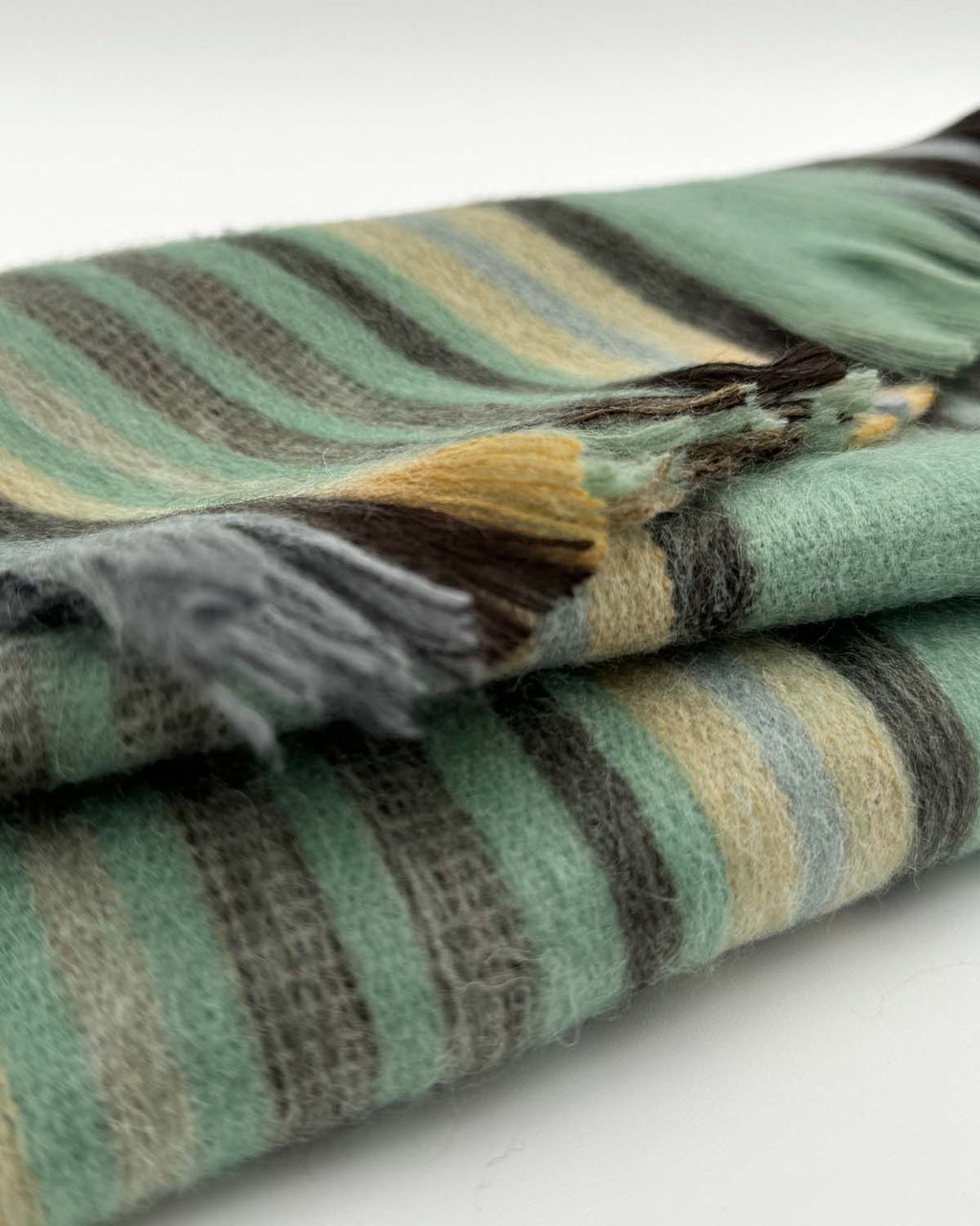 Brushed Alpaca Striped Scarf