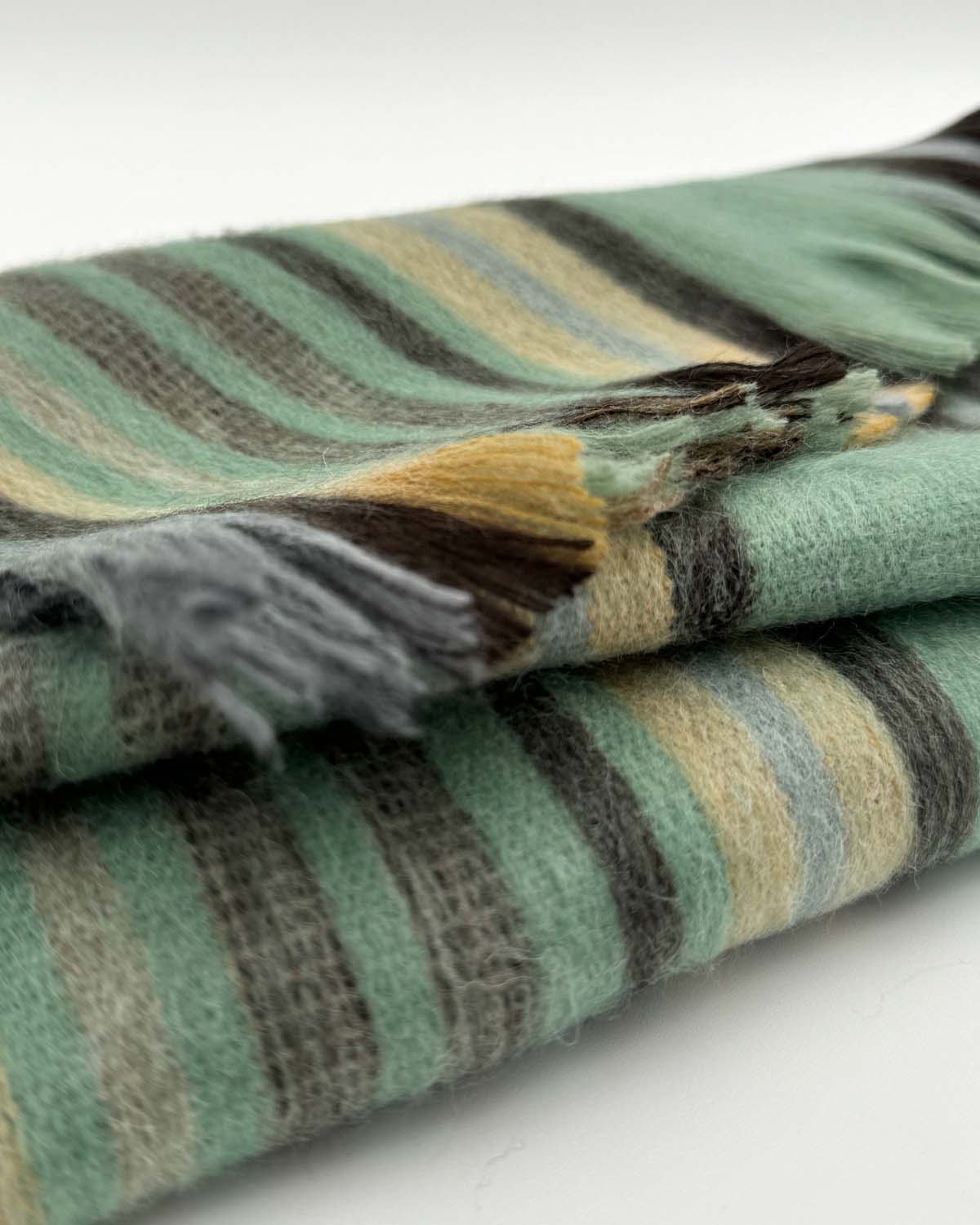 Brushed Alpaca Striped Scarf