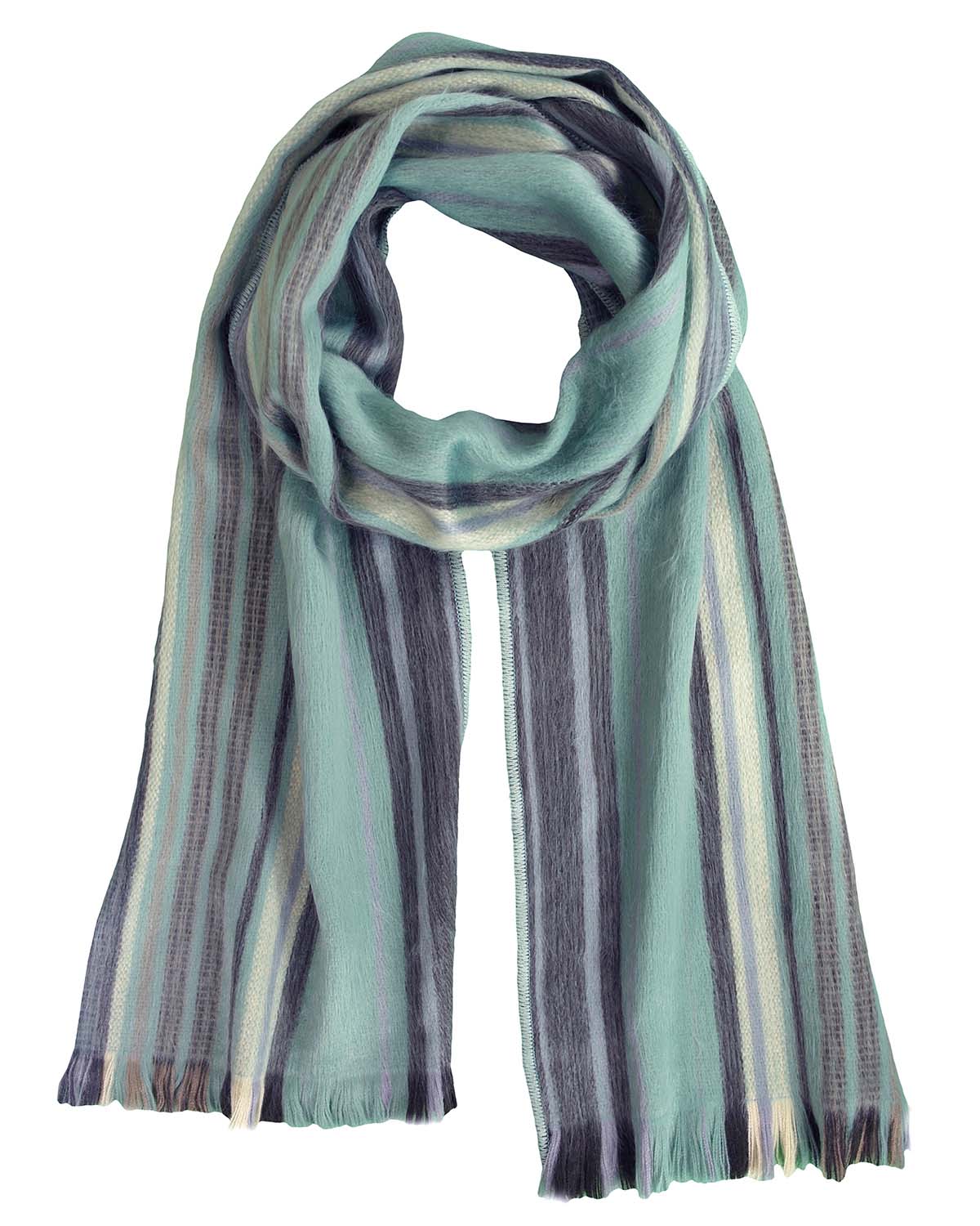 Brushed Alpaca Striped Scarf