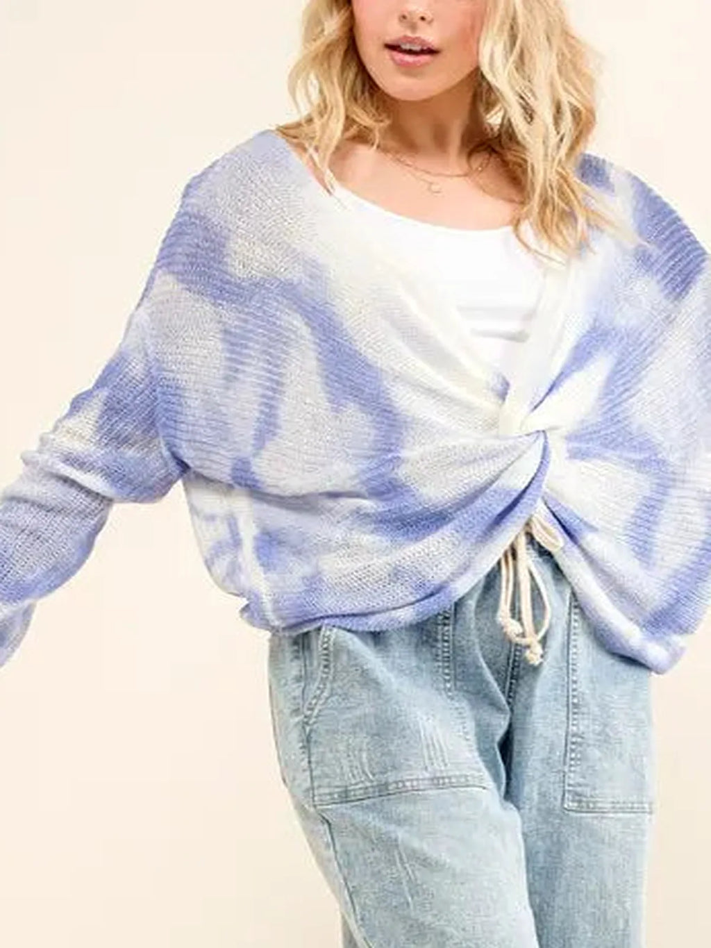 Tie Dye Twisted Knit Sweater