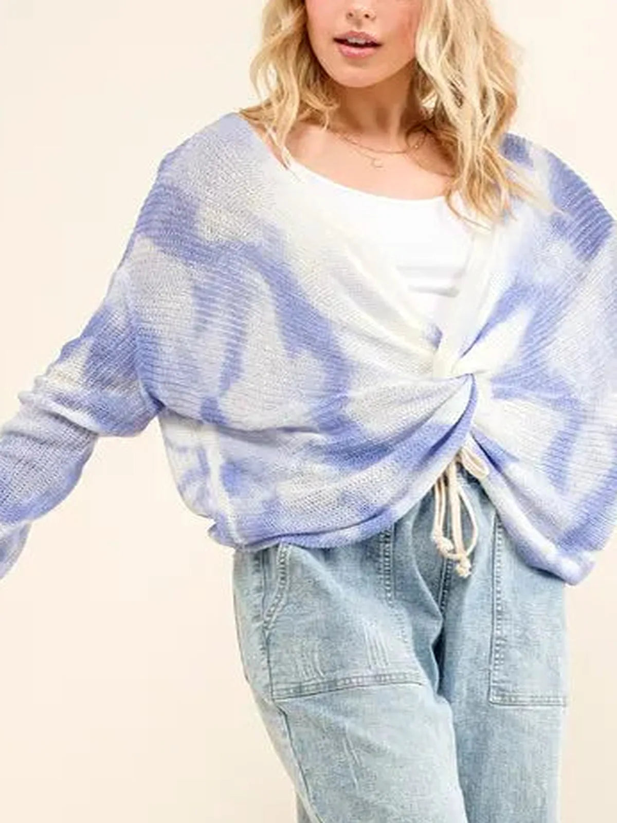 Tie Dye Twisted Knit Sweater