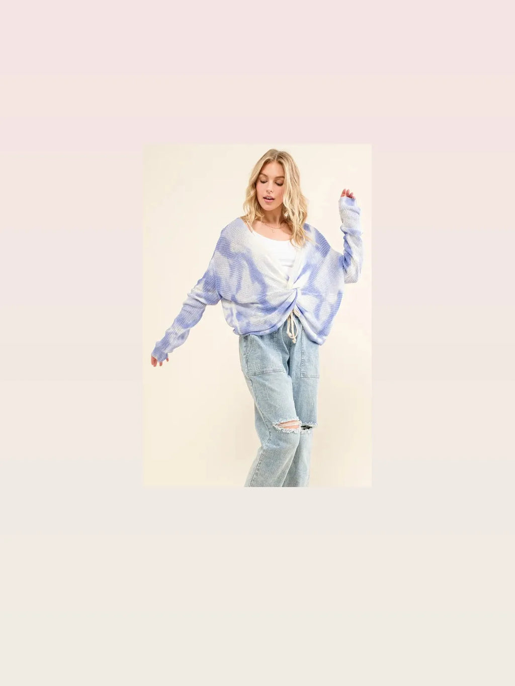 Tie Dye Twisted Knit Sweater
