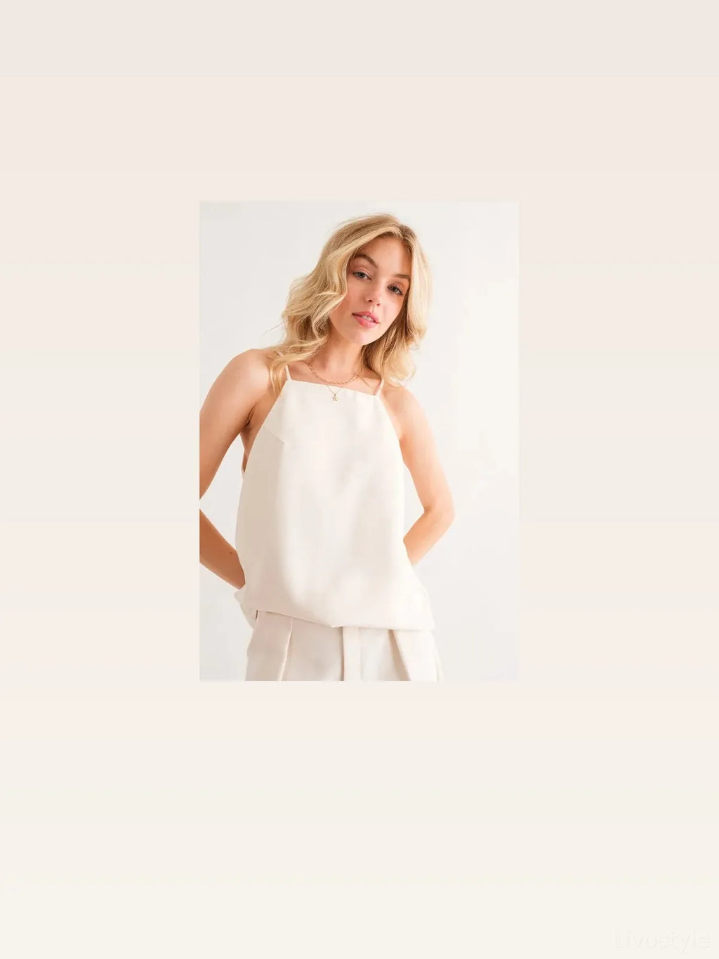Sleeveless Basic Cami Tank Top with Square Neckline