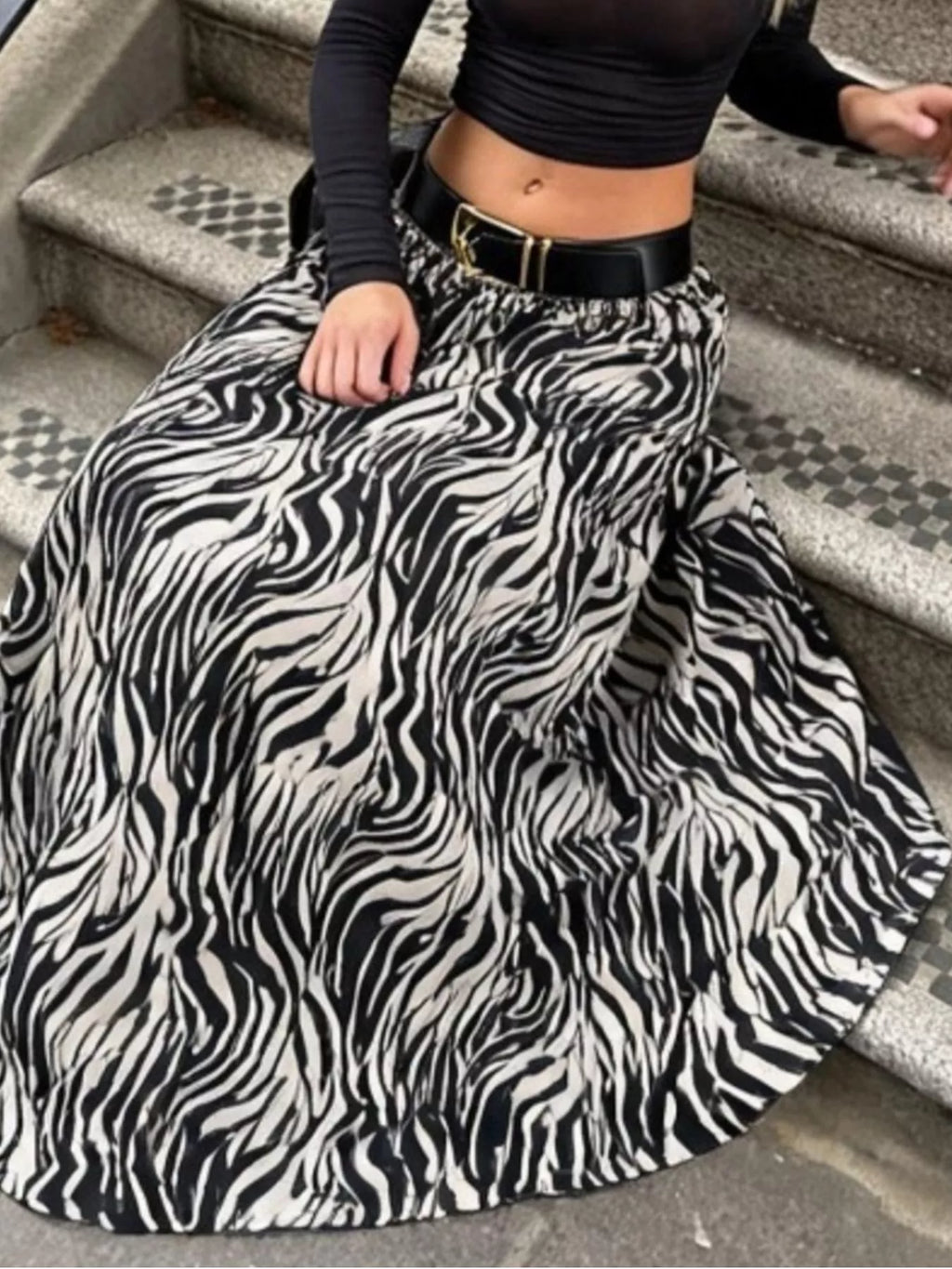 Animal Print Maxi Skirt