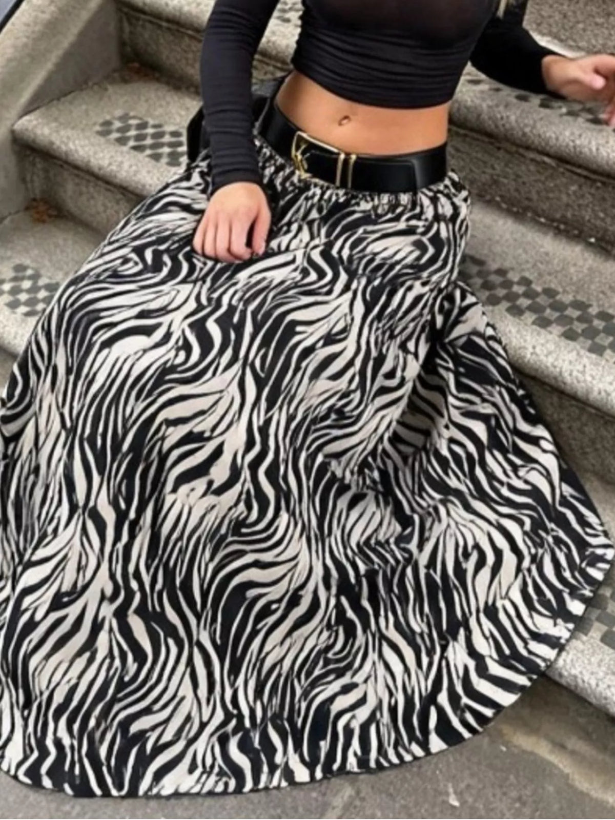 Animal Print Maxi Skirt
